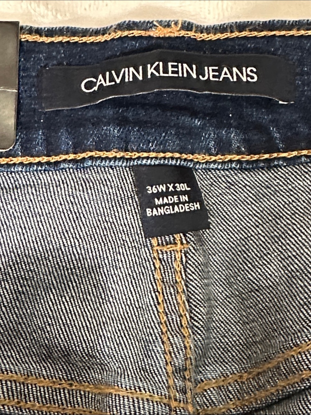 Calvin Klein Dark Blue Straight Leg Jeans - Picture 2 of 5